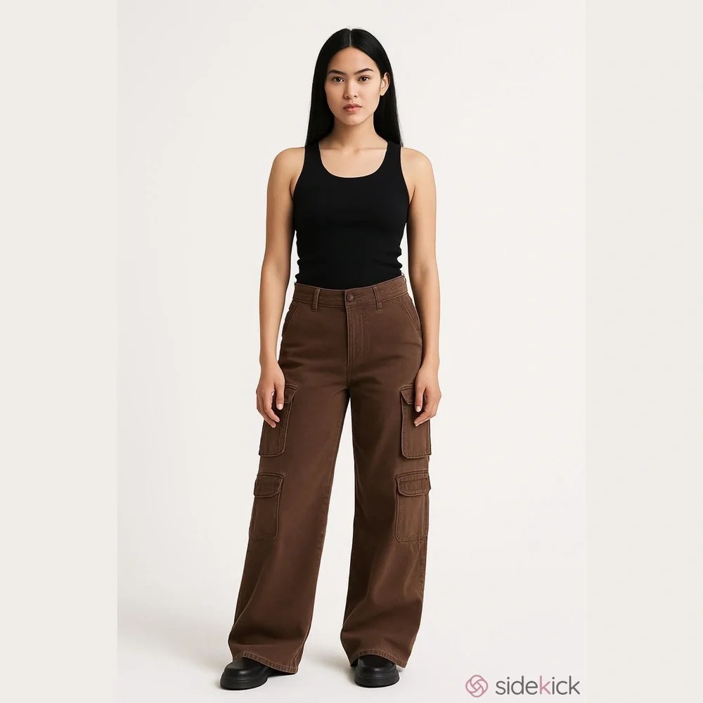 Brown Cargo Pants - Picture 2 of 2